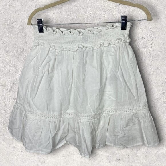 NEW Vero Moda White Mini Skirt Must Have Size Small Minimalist Summer Beach Boho - Picture 2 of 12